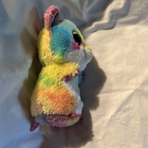 TY “Rodney” Collectible Rainbow /Pink Sparkle Accents Stuffed Animal BIG EYES - Picture 4 of 7